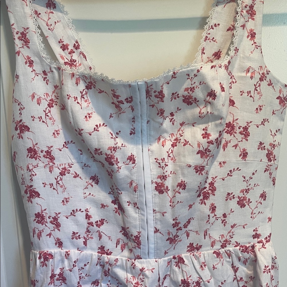 Reformation Pink Floral Mini Dress - Picture 2 of 7